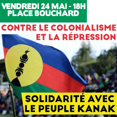 Affiche rassemblement 24 mai 2024 - contre le colonialisme et la répression